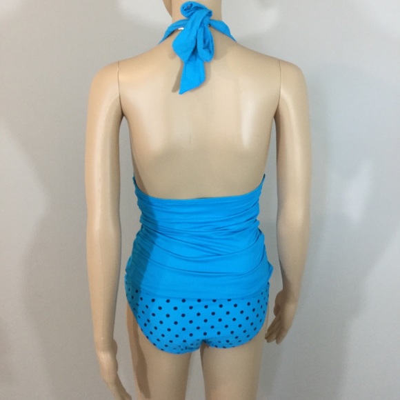 DKNY Polka Dot Bottom Halter Tankini - Picture 5 of 7